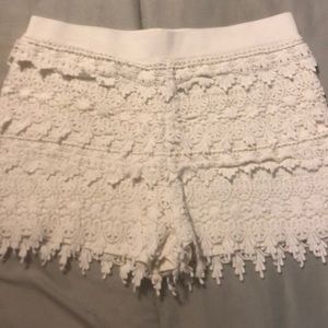 Express White Lace Shorts
